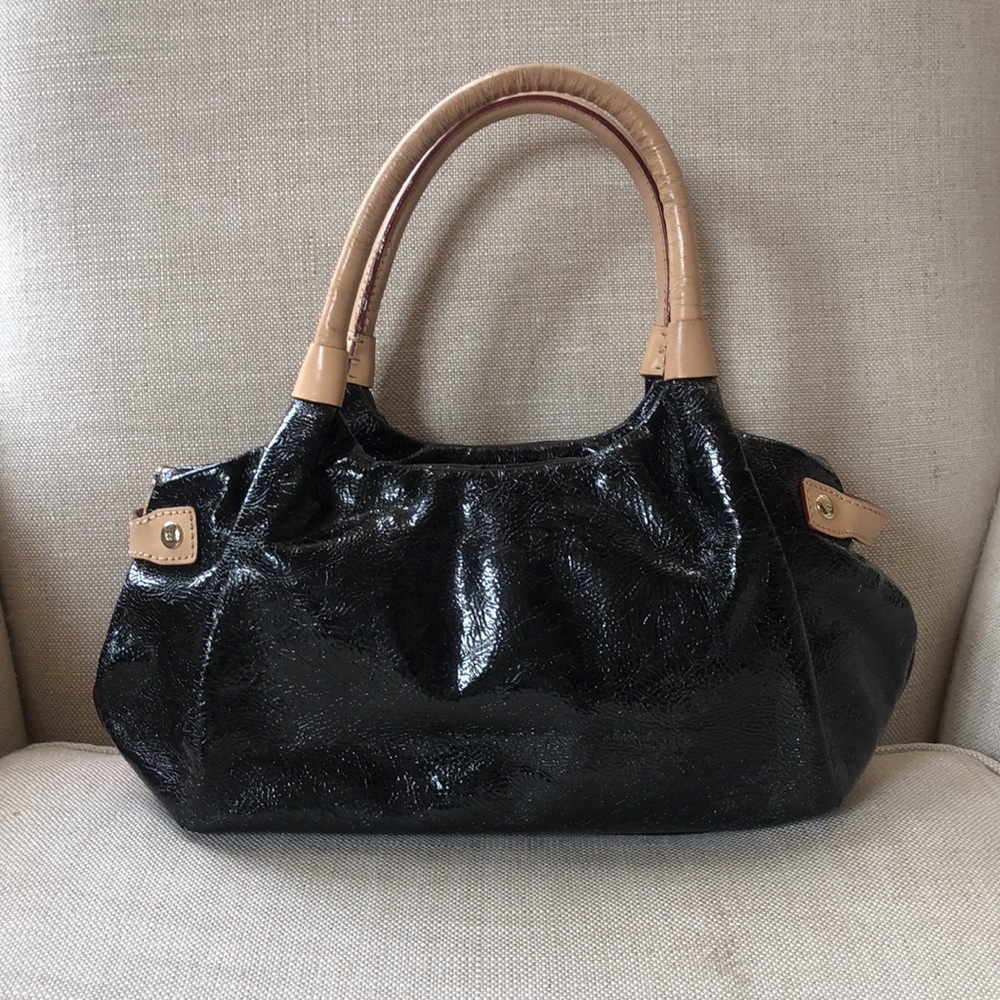 Kate Spade Black Patent Leather Two Tone Handbag - Picture 2 of 10
